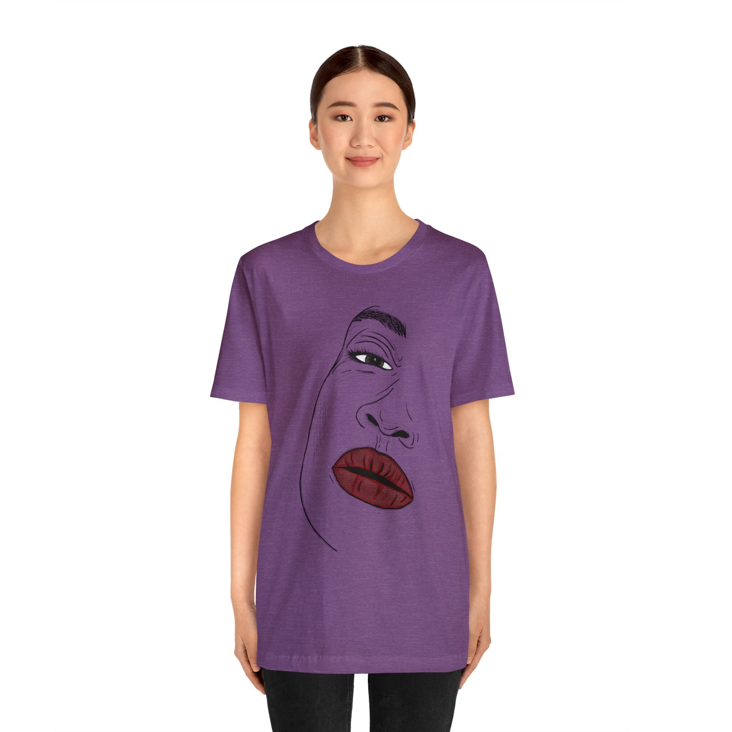 A t-shirt featuring an illustration of a compassionate and nurturing woman. The design showcases a caring woman, symbolizing empathy and kindness. This t-shirt serves as a visual representation of the importance of compassion and caring for others.