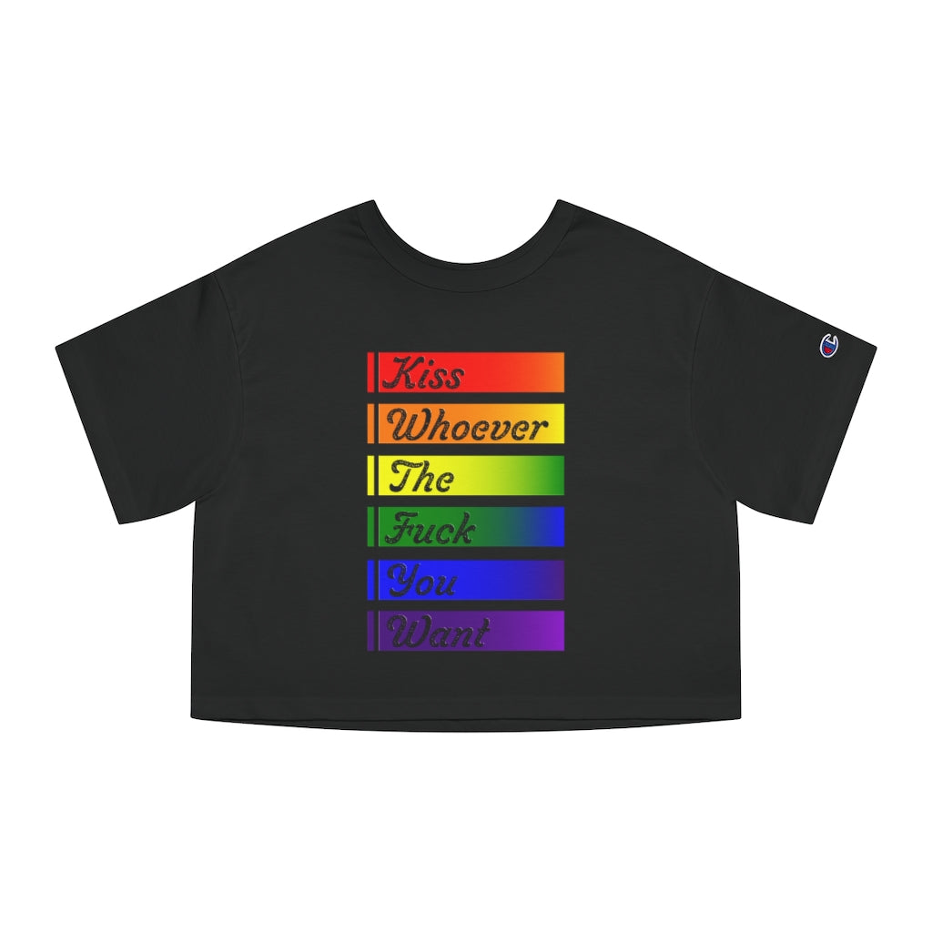 Kiss Whoever Champion Cropped Tee