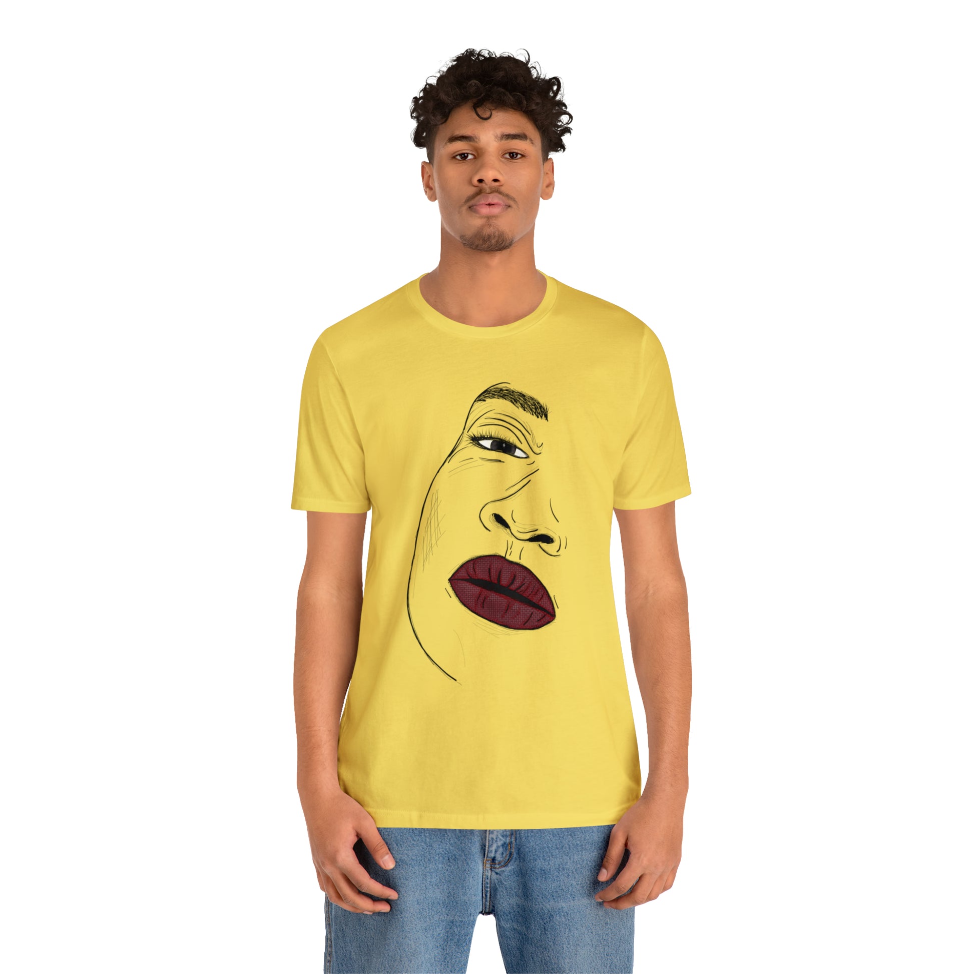 A t-shirt featuring an illustration of a compassionate and nurturing woman. The design showcases a caring woman, symbolizing empathy and kindness. This t-shirt serves as a visual representation of the importance of compassion and caring for others.