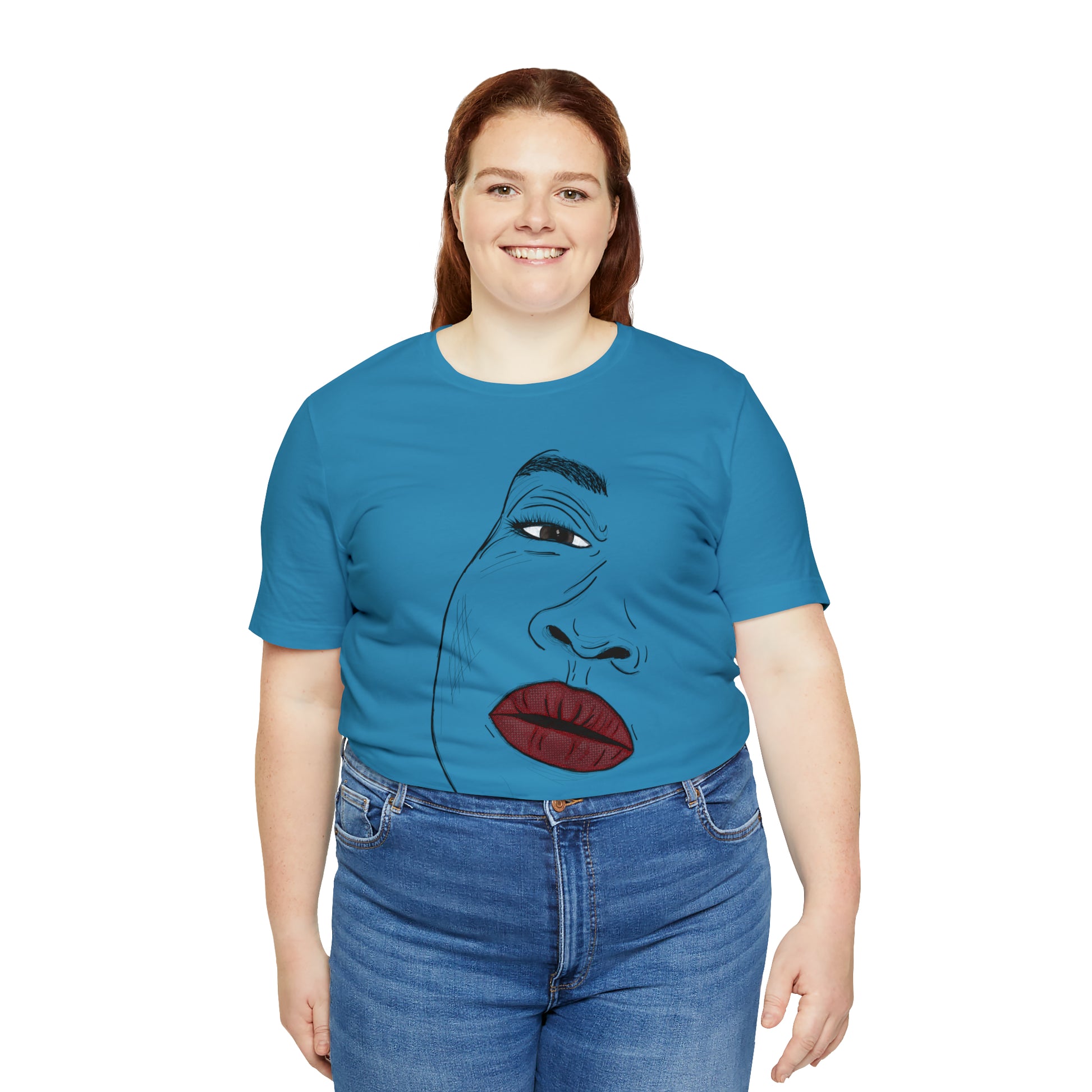 A t-shirt featuring an illustration of a compassionate and nurturing woman. The design showcases a caring woman, symbolizing empathy and kindness. This t-shirt serves as a visual representation of the importance of compassion and caring for others.