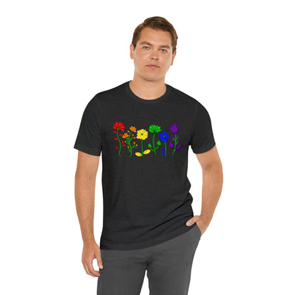 Rainbow Flowers Unisex Tshirt