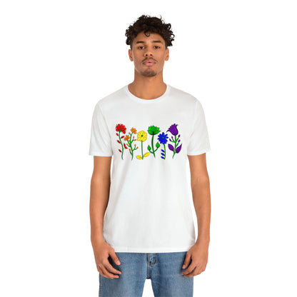 Rainbow Flowers Unisex Tshirt