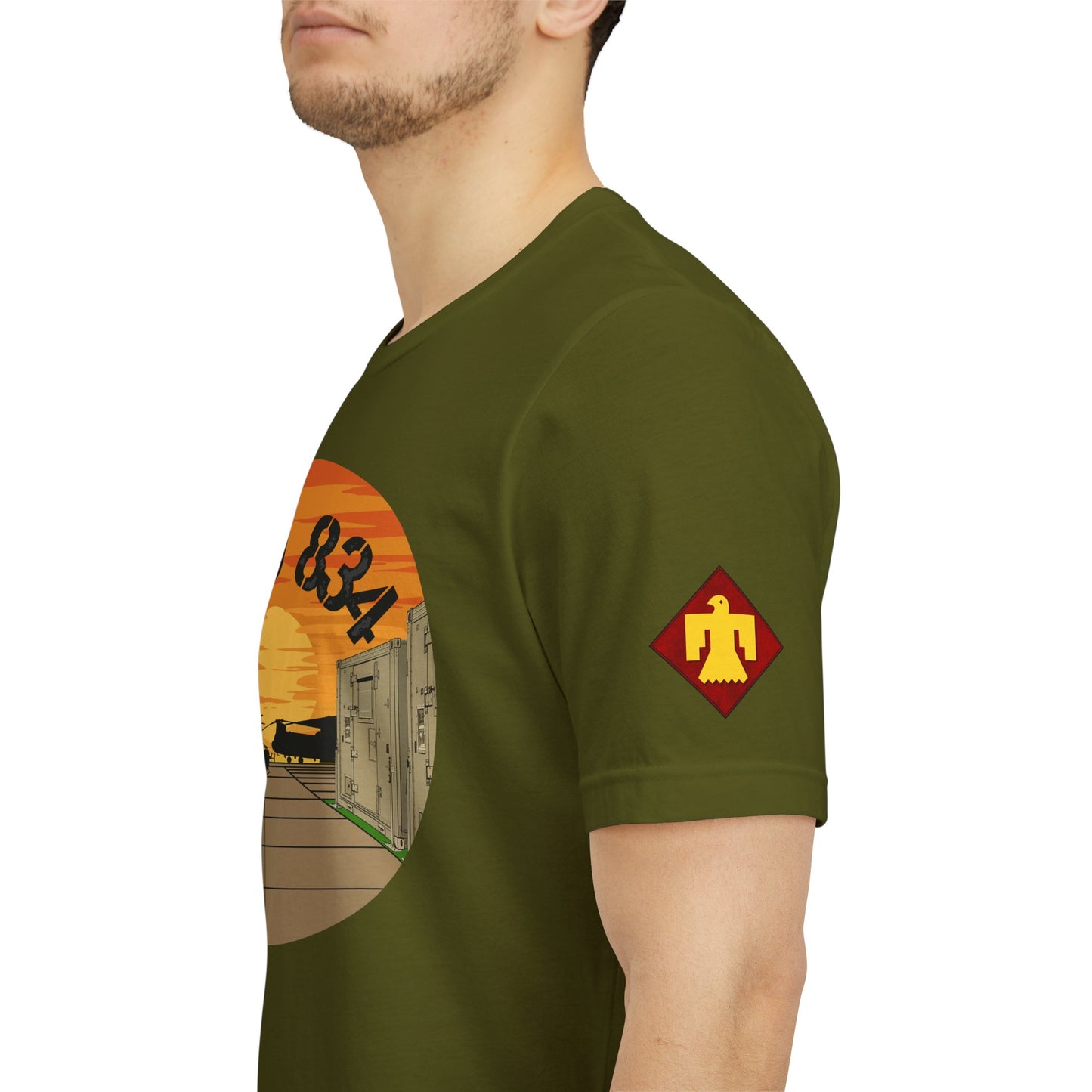 Front Design B CO 834 + Thunderbird Patch Sleeve