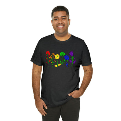 Rainbow Flowers Unisex Tshirt