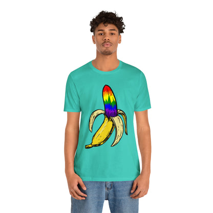 Rainbow Banana Unisex Jersey Short Sleeve Tee