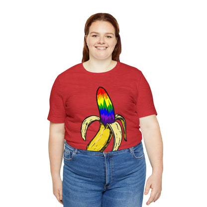 Rainbow Banana Unisex Jersey Short Sleeve Tee