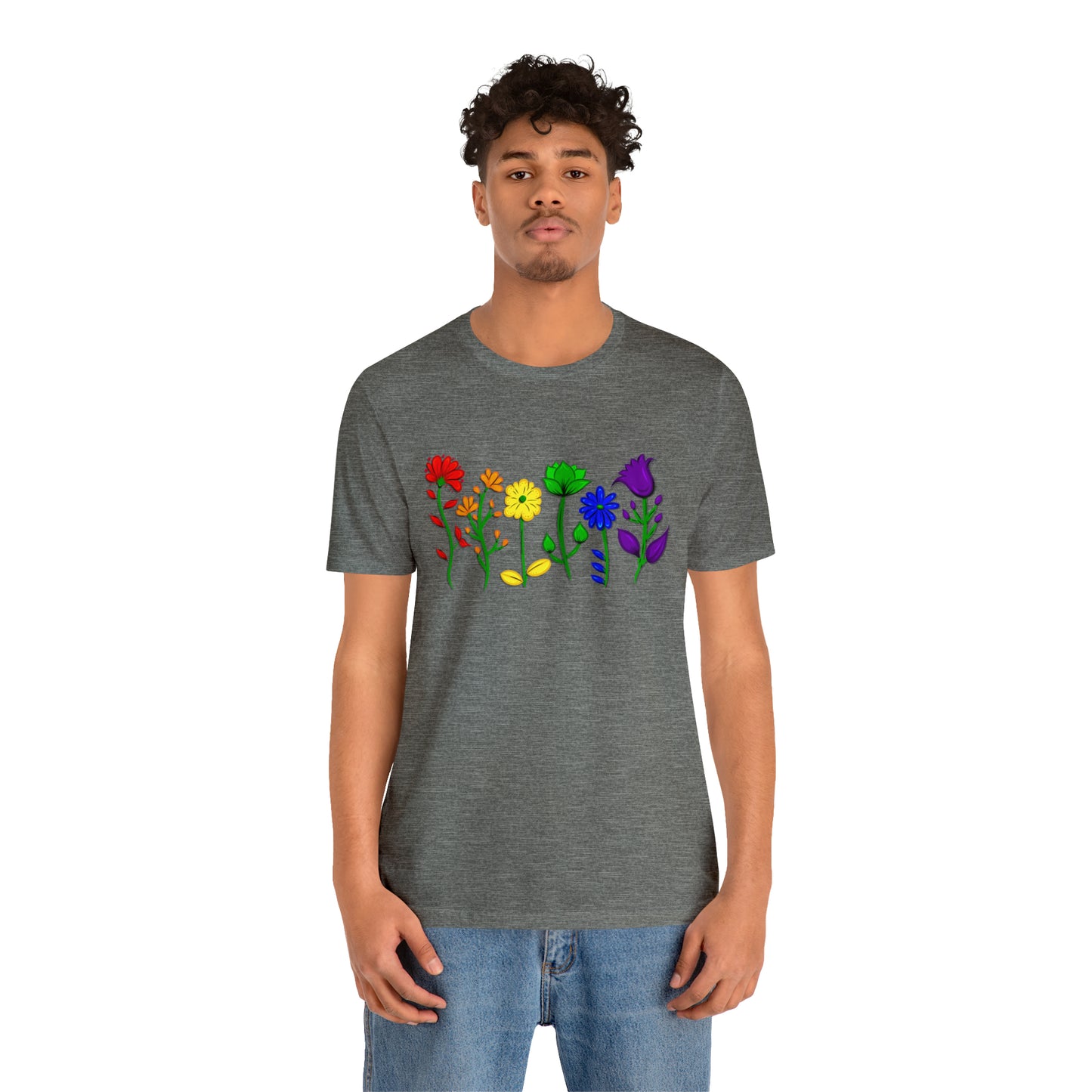 Rainbow Flowers Unisex Tshirt