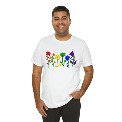 Rainbow Flowers Unisex Tshirt