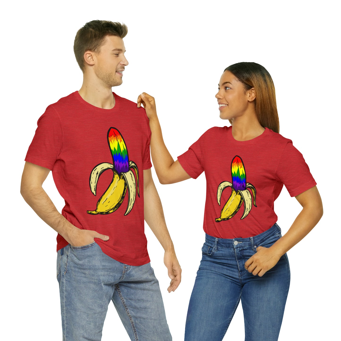 Rainbow Banana Unisex Jersey Short Sleeve Tee