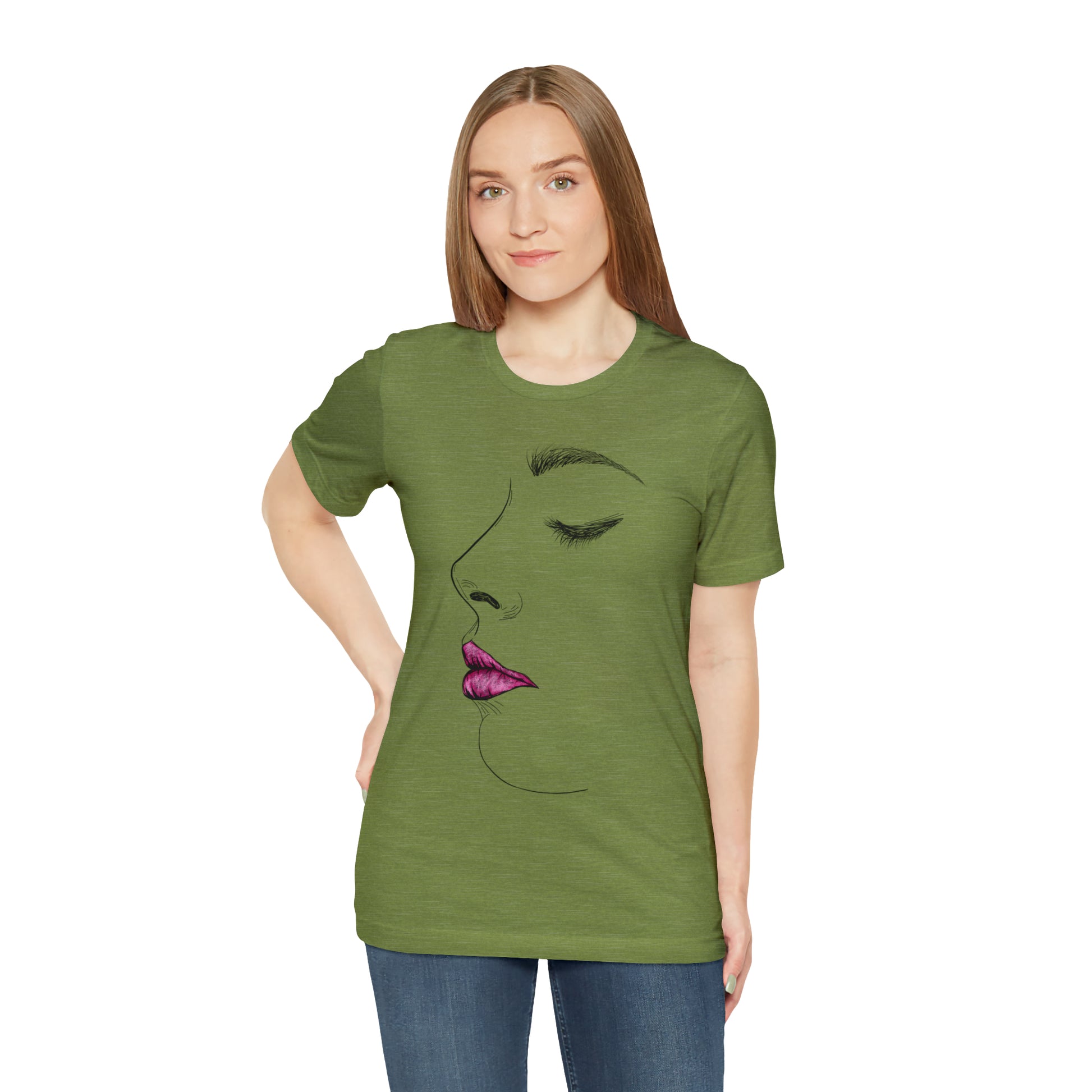 A t-shirt featuring a powerful and determined woman, ready to take on any challenge. She stands tall with confidence, radiating strength and resilience.