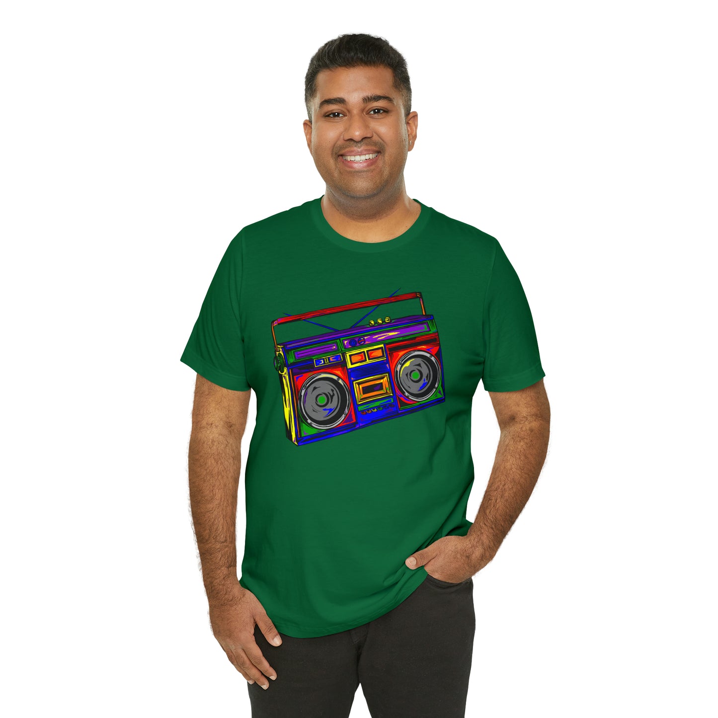 Rainbow Full Color Boombox Unisex Heavy Cotton Tee