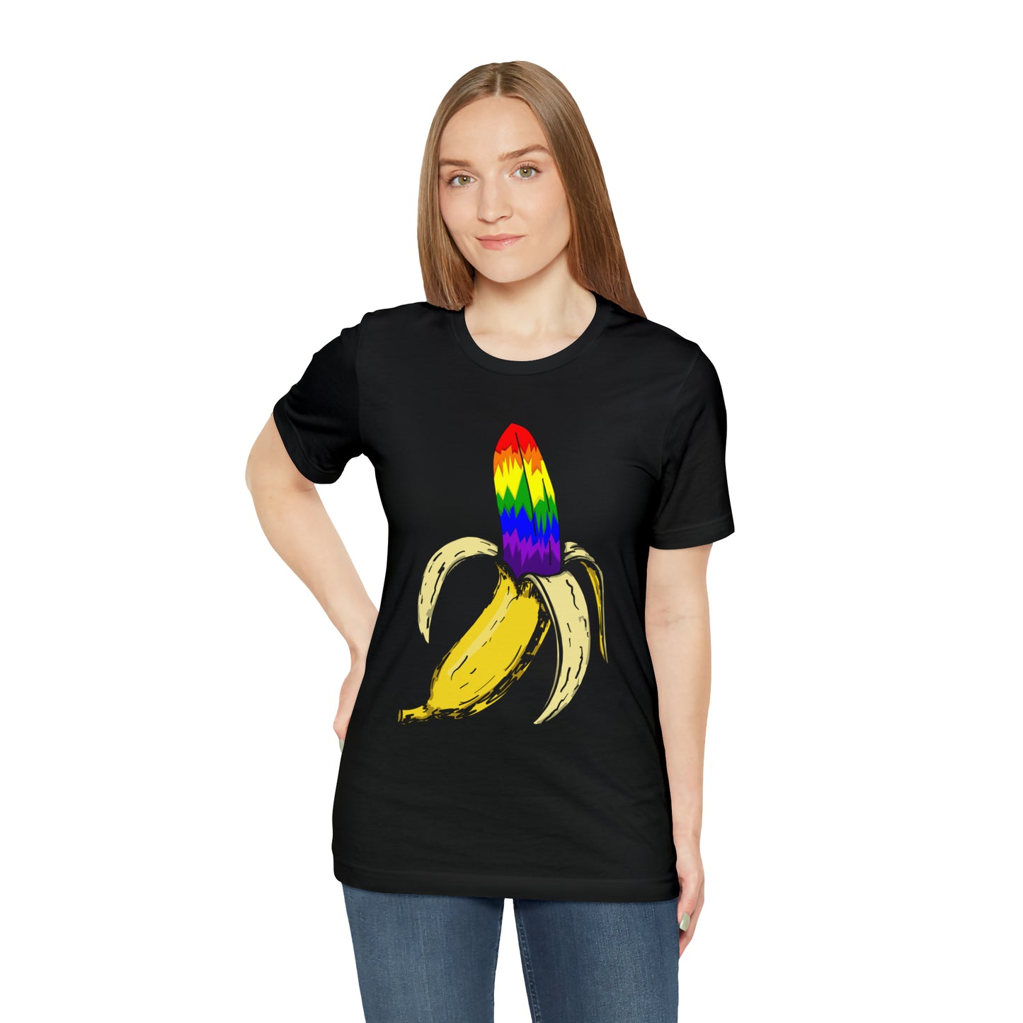 Rainbow Banana Unisex Jersey Short Sleeve Tee