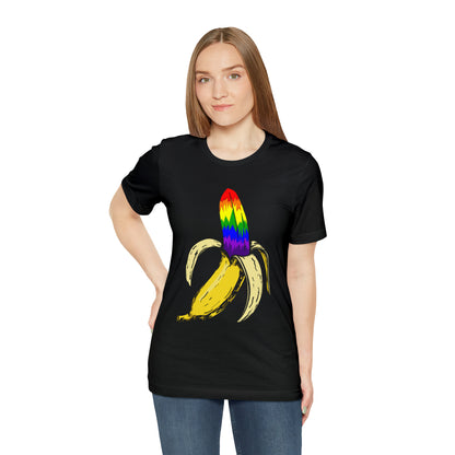 Rainbow Banana Unisex Jersey Short Sleeve Tee