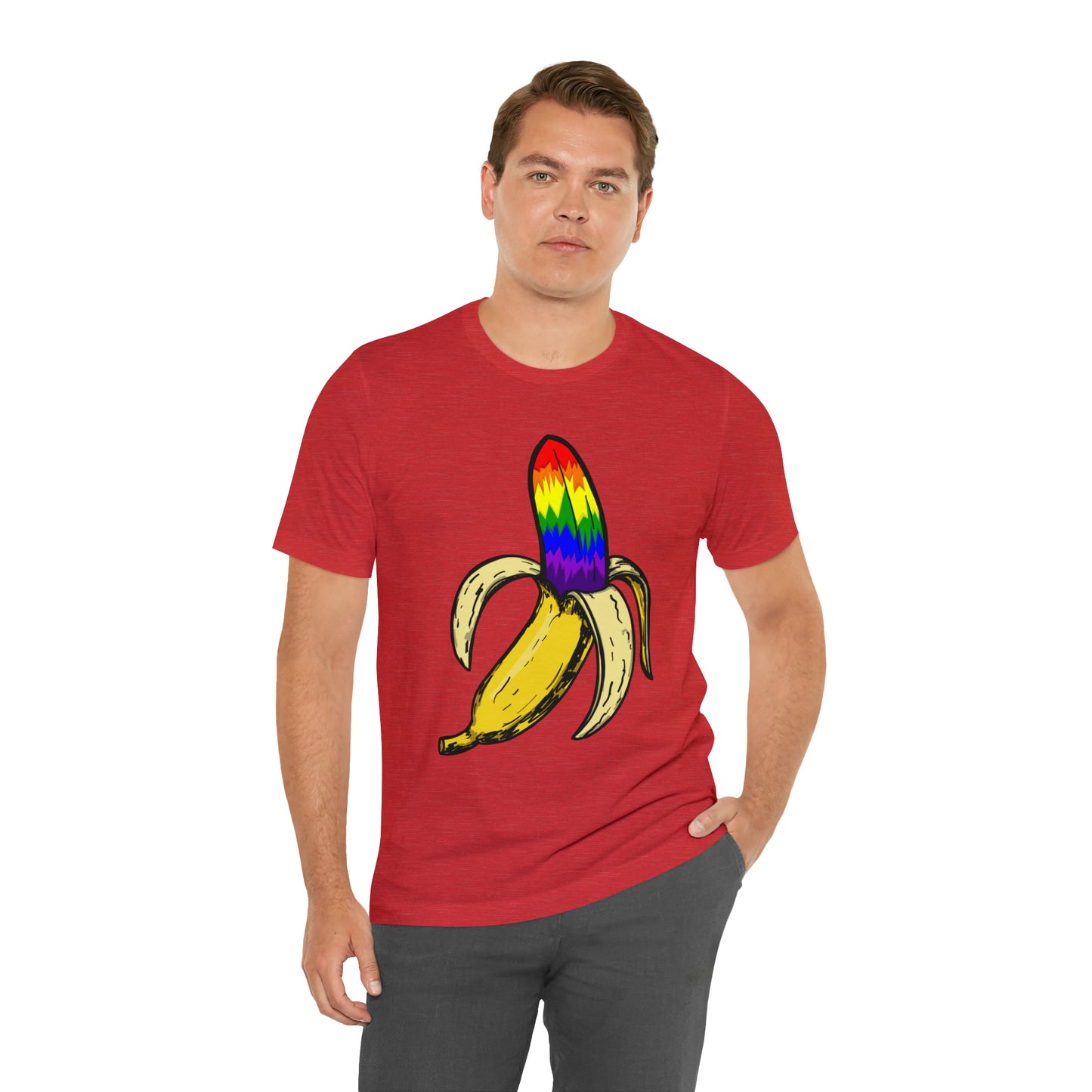 Rainbow Banana Unisex Jersey Short Sleeve Tee