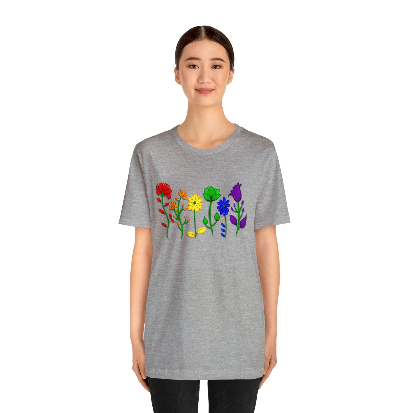 Rainbow Flowers Unisex Tshirt