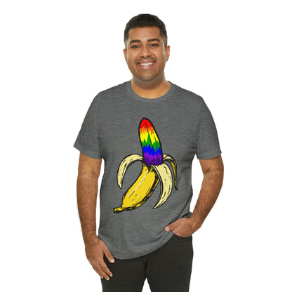 Rainbow Banana Unisex Jersey Short Sleeve Tee