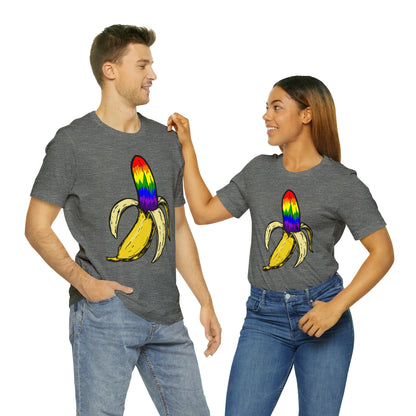 Rainbow Banana Unisex Jersey Short Sleeve Tee