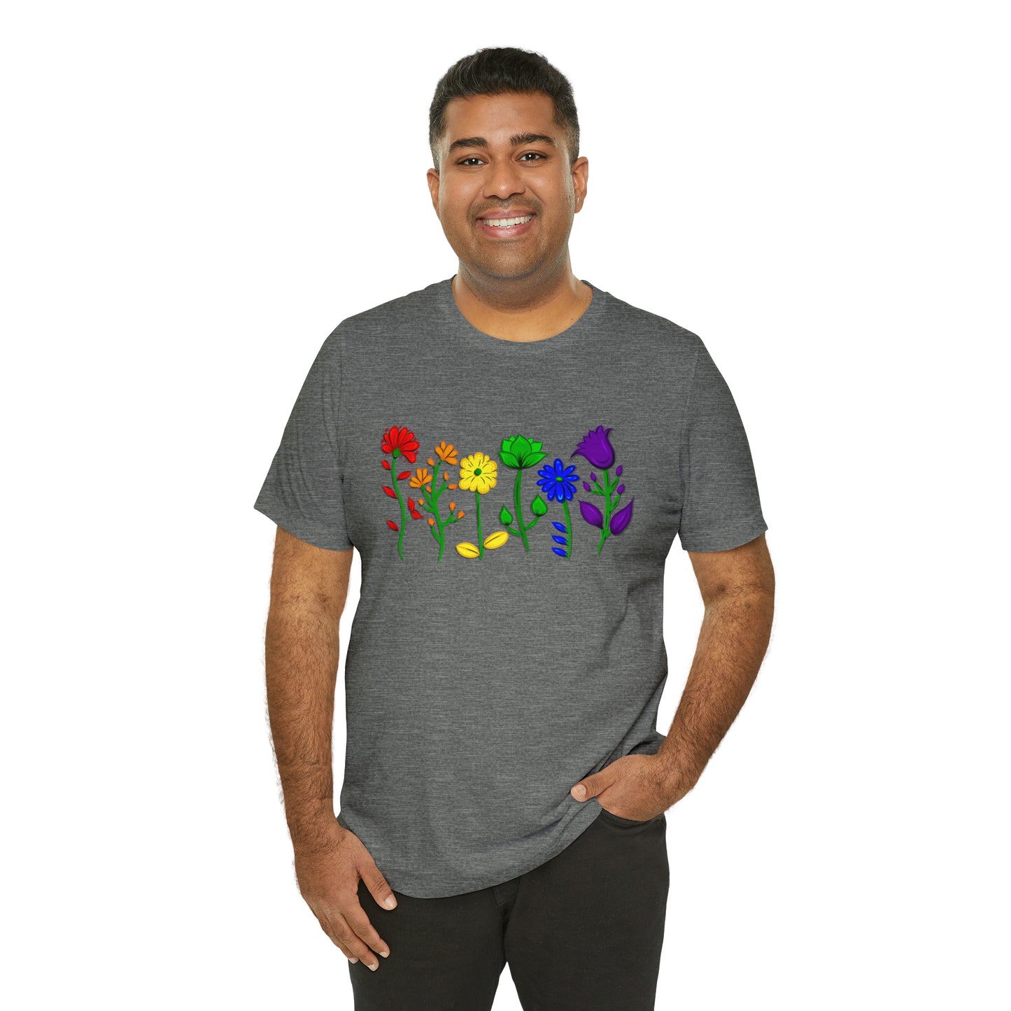 Rainbow Flowers Unisex Tshirt