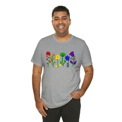 Rainbow Flowers Unisex Tshirt