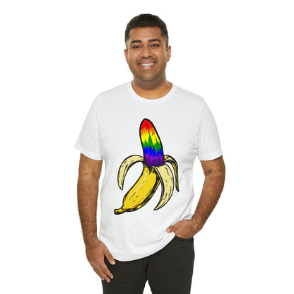 Rainbow Banana Unisex Jersey Short Sleeve Tee