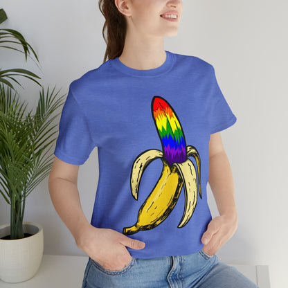 Rainbow Banana Unisex Jersey Short Sleeve Tee