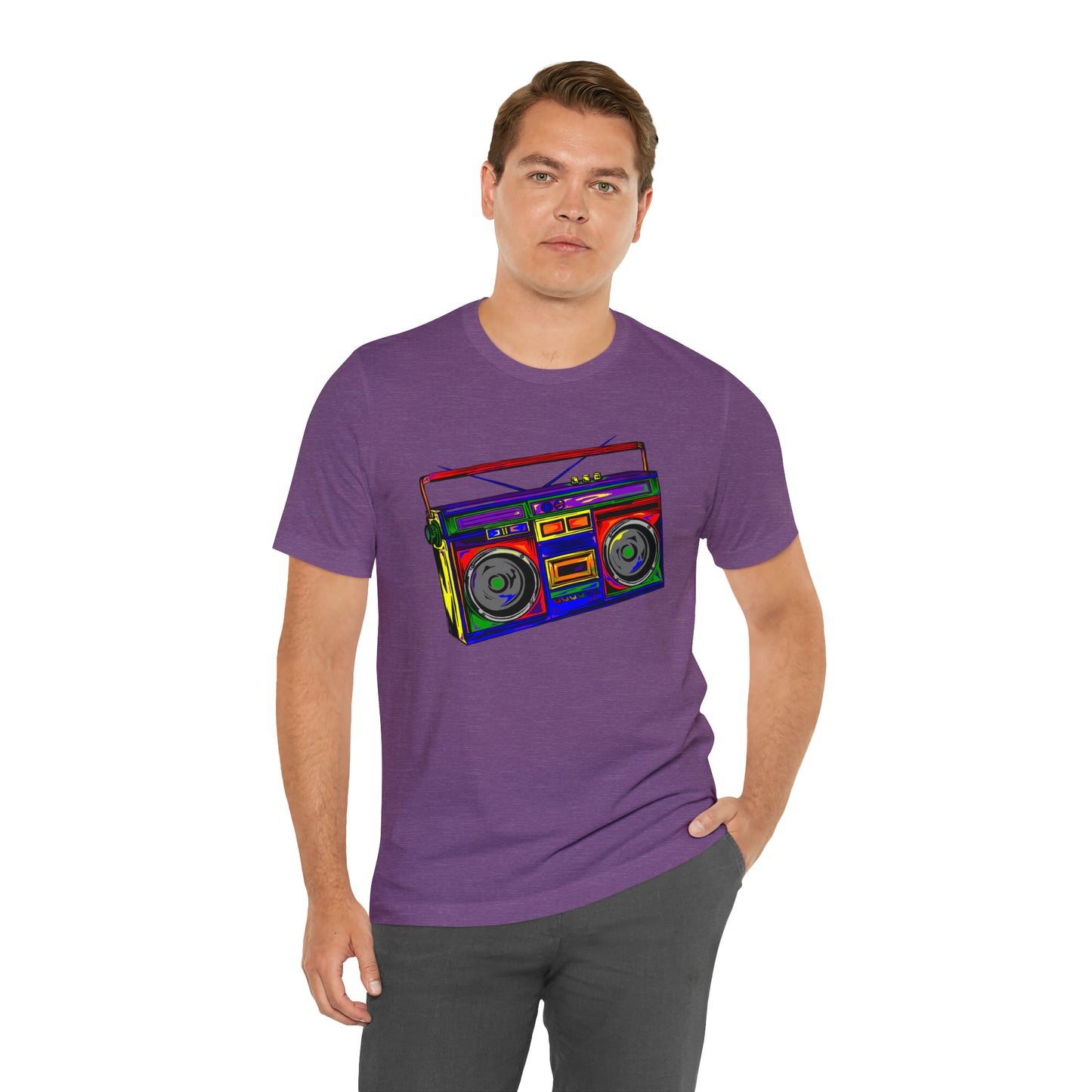 Rainbow Full Color Boombox Unisex Heavy Cotton Tee