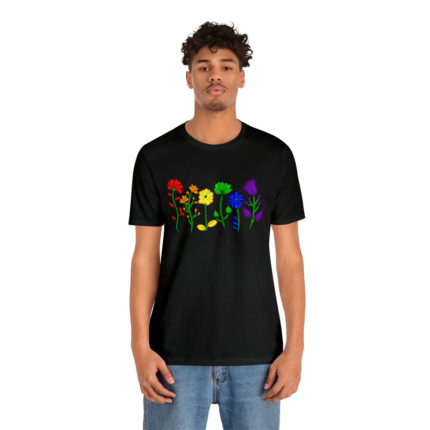 Rainbow Flowers Unisex Tshirt