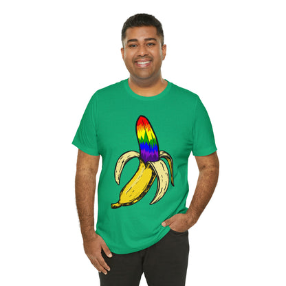 Rainbow Banana Unisex Jersey Short Sleeve Tee