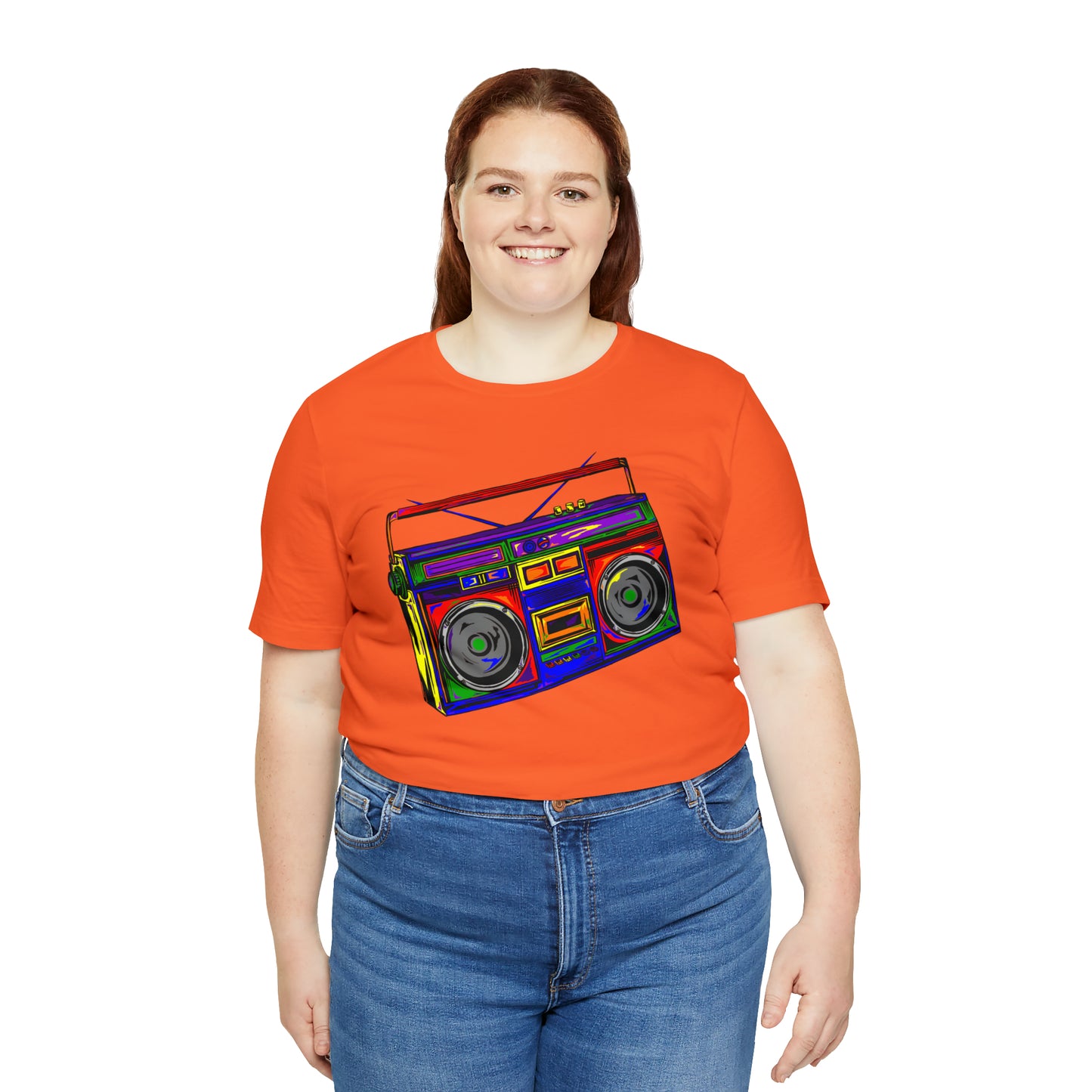 Rainbow Full Color Boombox Unisex Heavy Cotton Tee