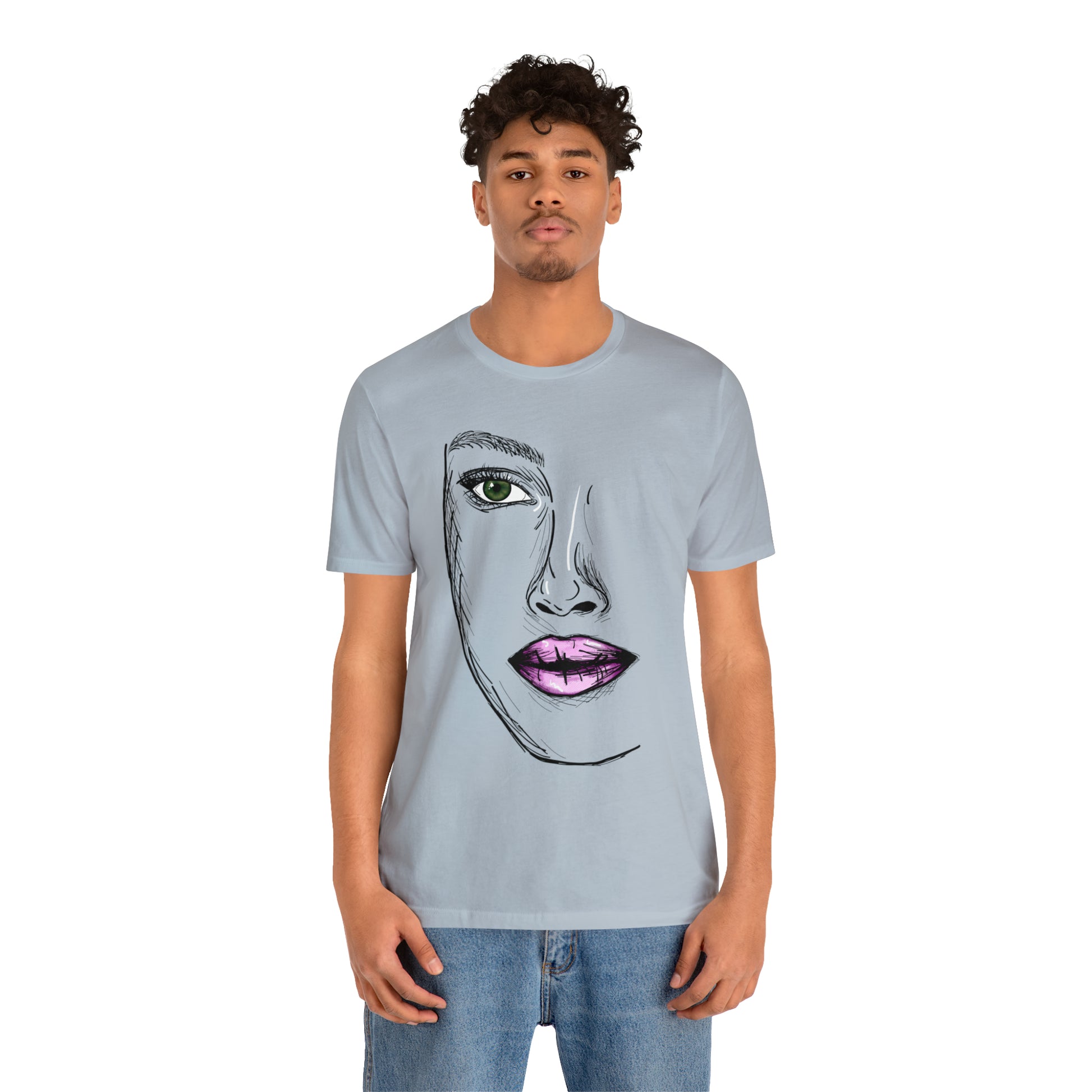 A vibrant and captivating t-shirt featuring an artistic depiction of a beautiful woman. The design celebrates the diverse beauty of women and their empowering presence. The colors and details of the artwork make it a true standout piece. Perfect for making a fashion statement and embracing the beauty within.