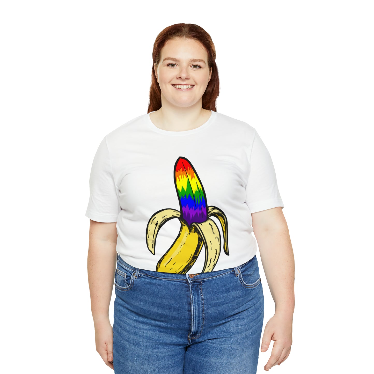 Rainbow Banana Unisex Jersey Short Sleeve Tee