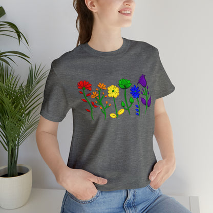 Rainbow Flowers Unisex Tshirt