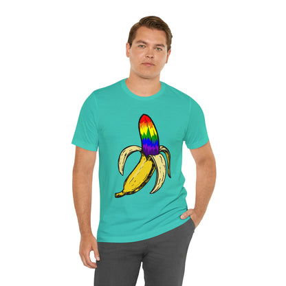 Rainbow Banana Unisex Jersey Short Sleeve Tee