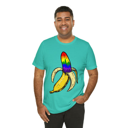 Rainbow Banana Unisex Jersey Short Sleeve Tee