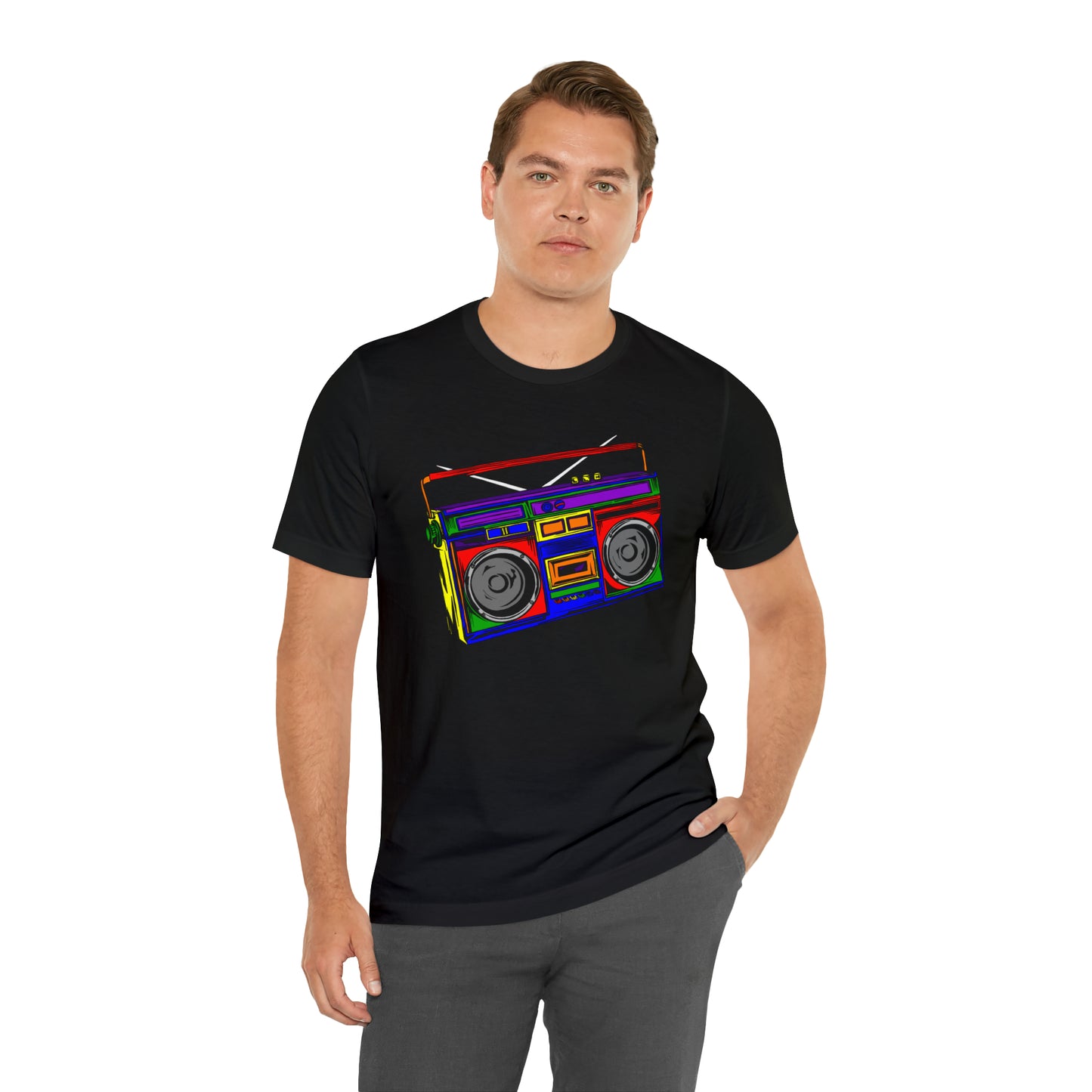 Rainbow Full Color Boombox Unisex Heavy Cotton Tee