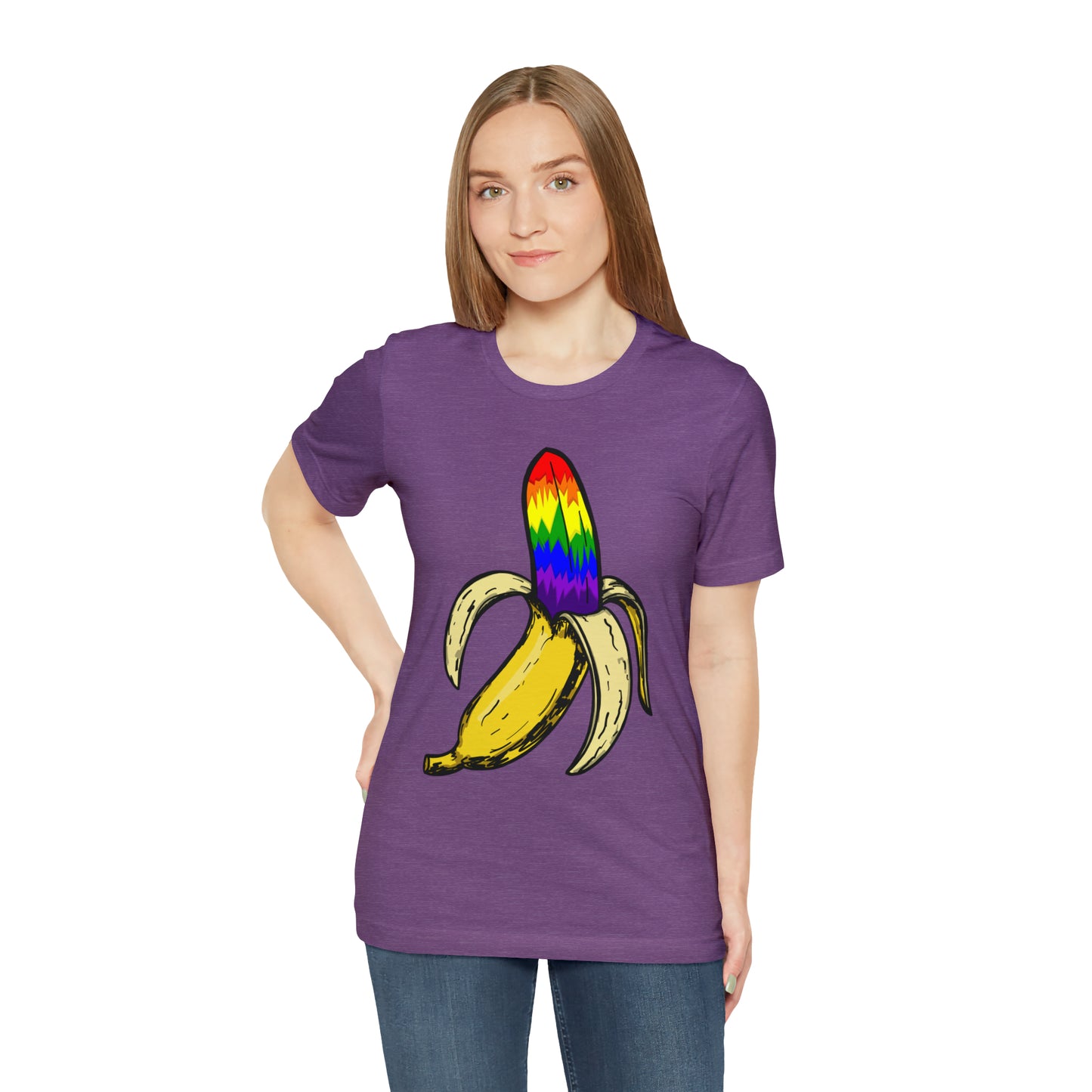 Rainbow Banana Unisex Jersey Short Sleeve Tee