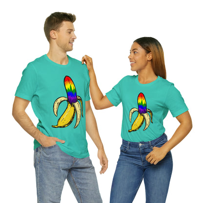 Rainbow Banana Unisex Jersey Short Sleeve Tee