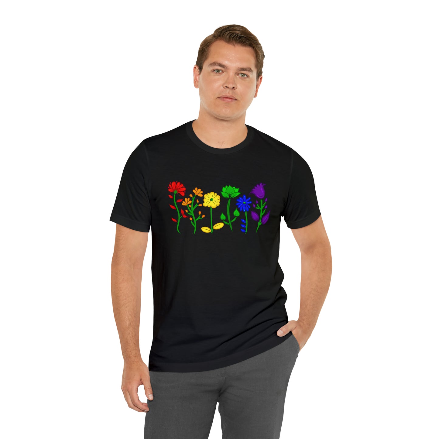 Rainbow Flowers Unisex Tshirt