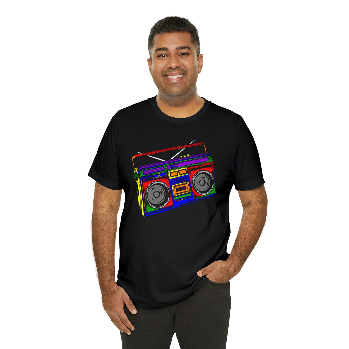 Rainbow Full Color Boombox Unisex Heavy Cotton Tee