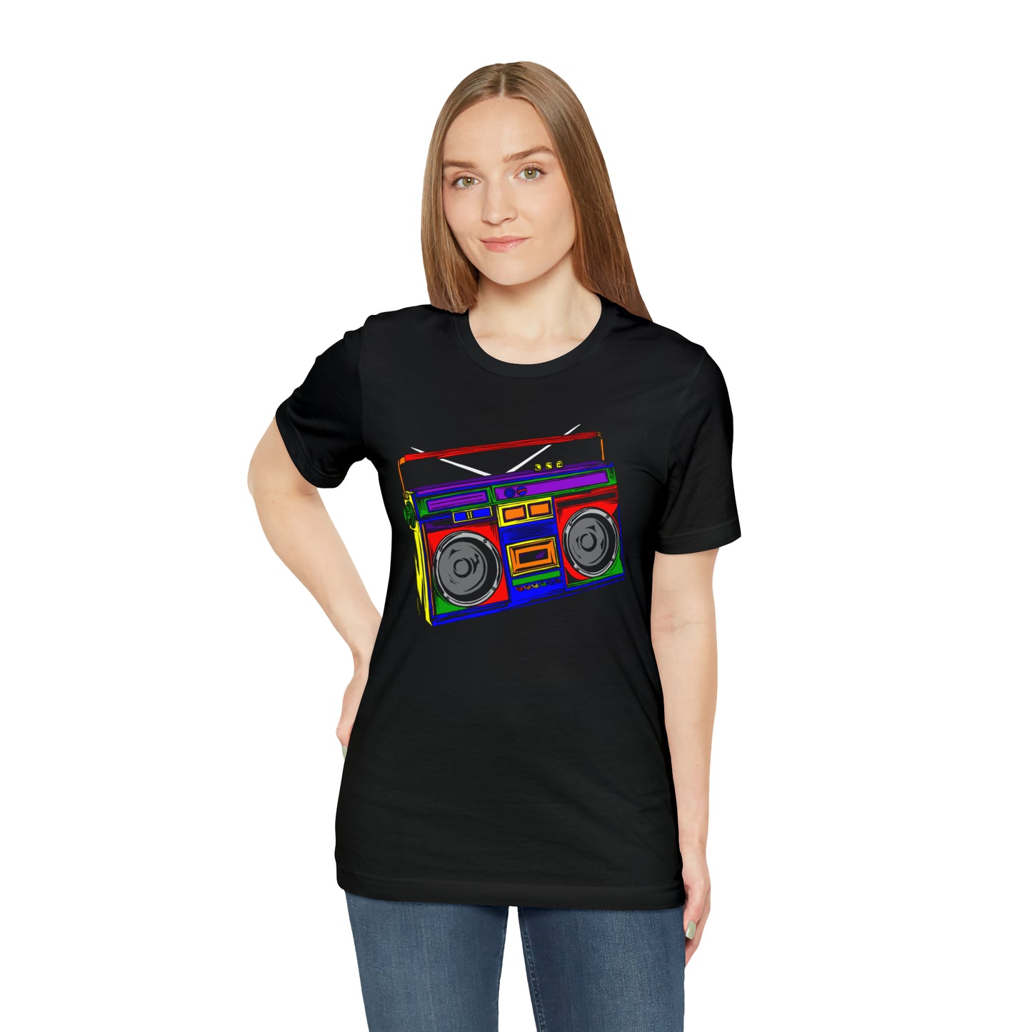 Rainbow Full Color Boombox Unisex Heavy Cotton Tee