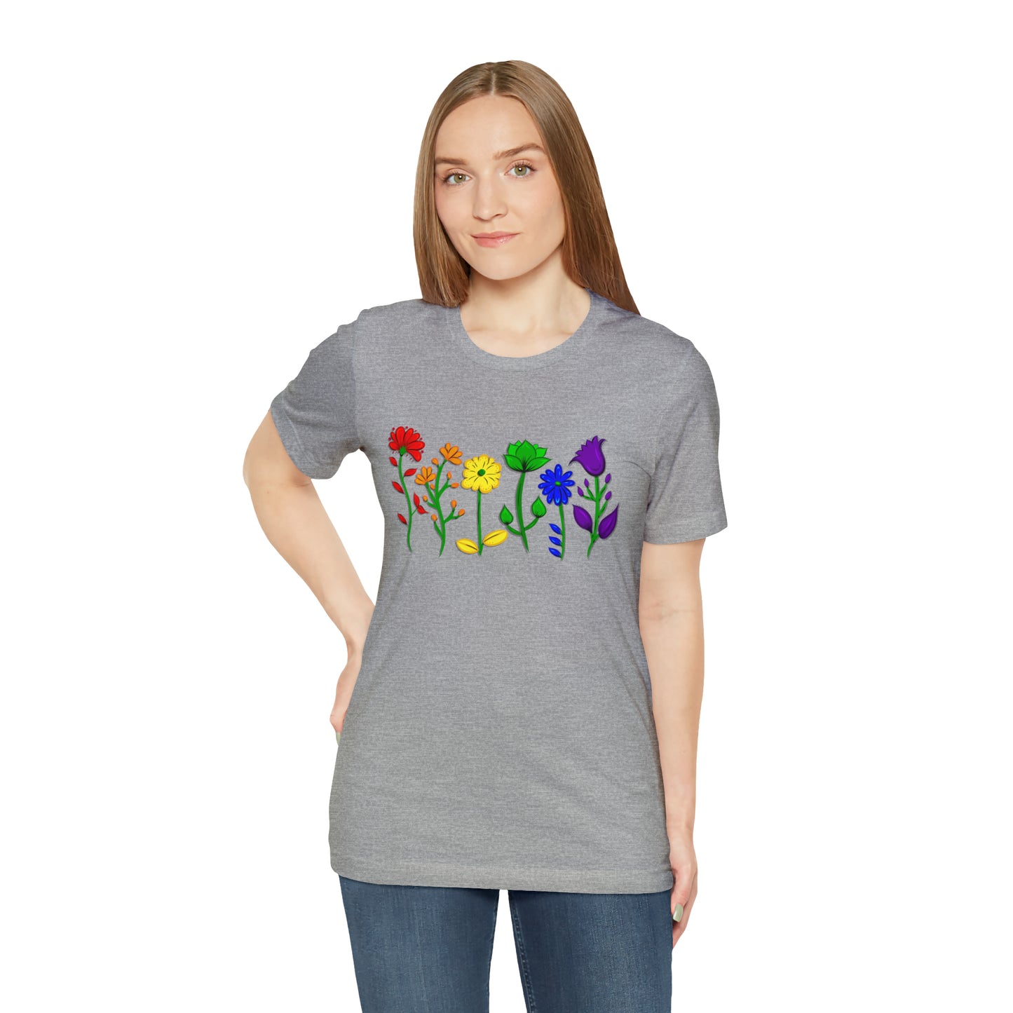 Rainbow Flowers Unisex Tshirt