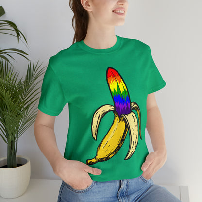 Rainbow Banana Unisex Jersey Short Sleeve Tee