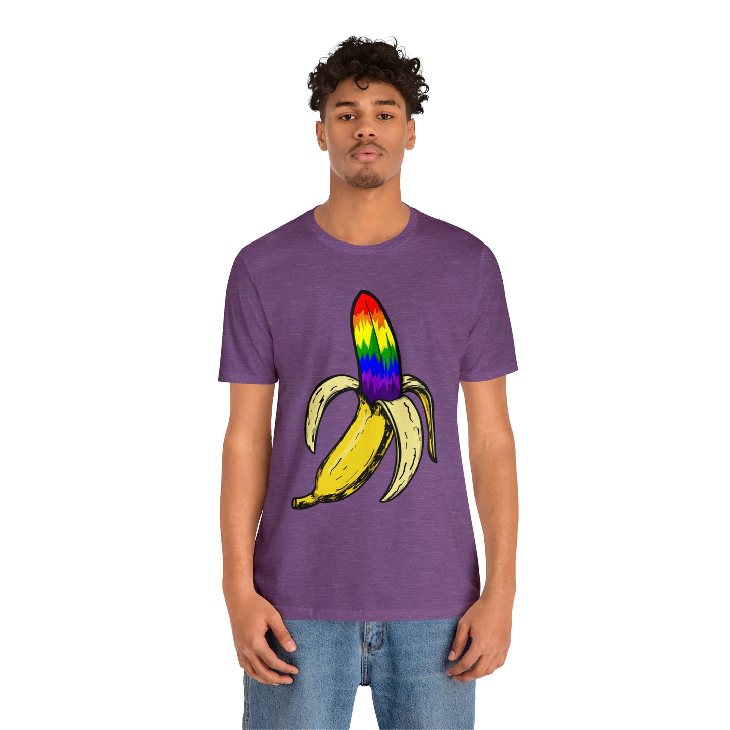 Rainbow Banana Unisex Jersey Short Sleeve Tee