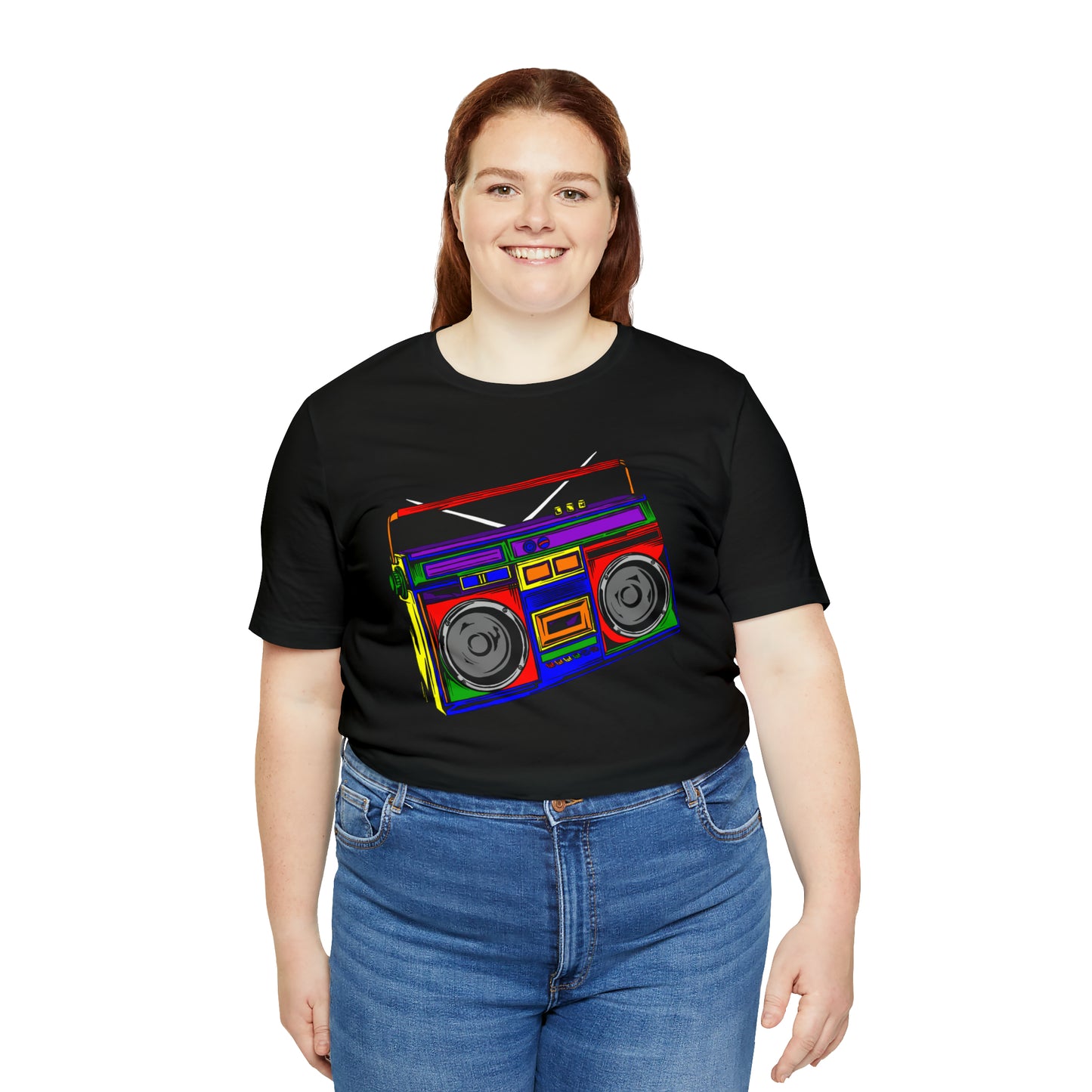 Rainbow Full Color Boombox Unisex Heavy Cotton Tee