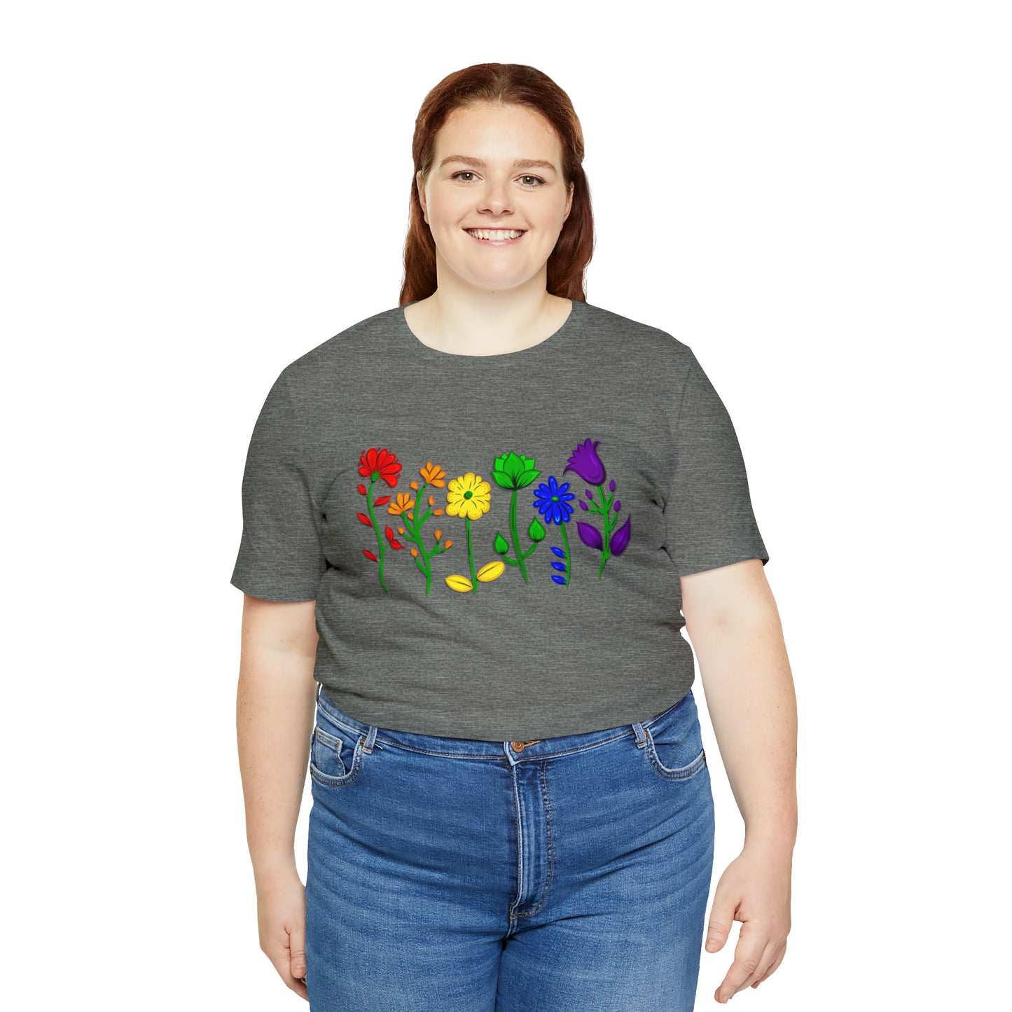 Rainbow Flowers Unisex Tshirt