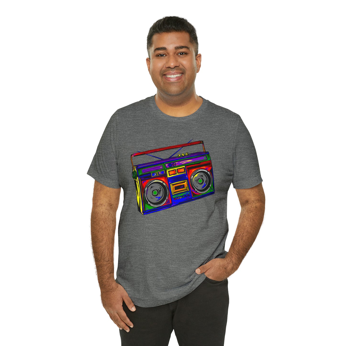 Rainbow Full Color Boombox Unisex Heavy Cotton Tee