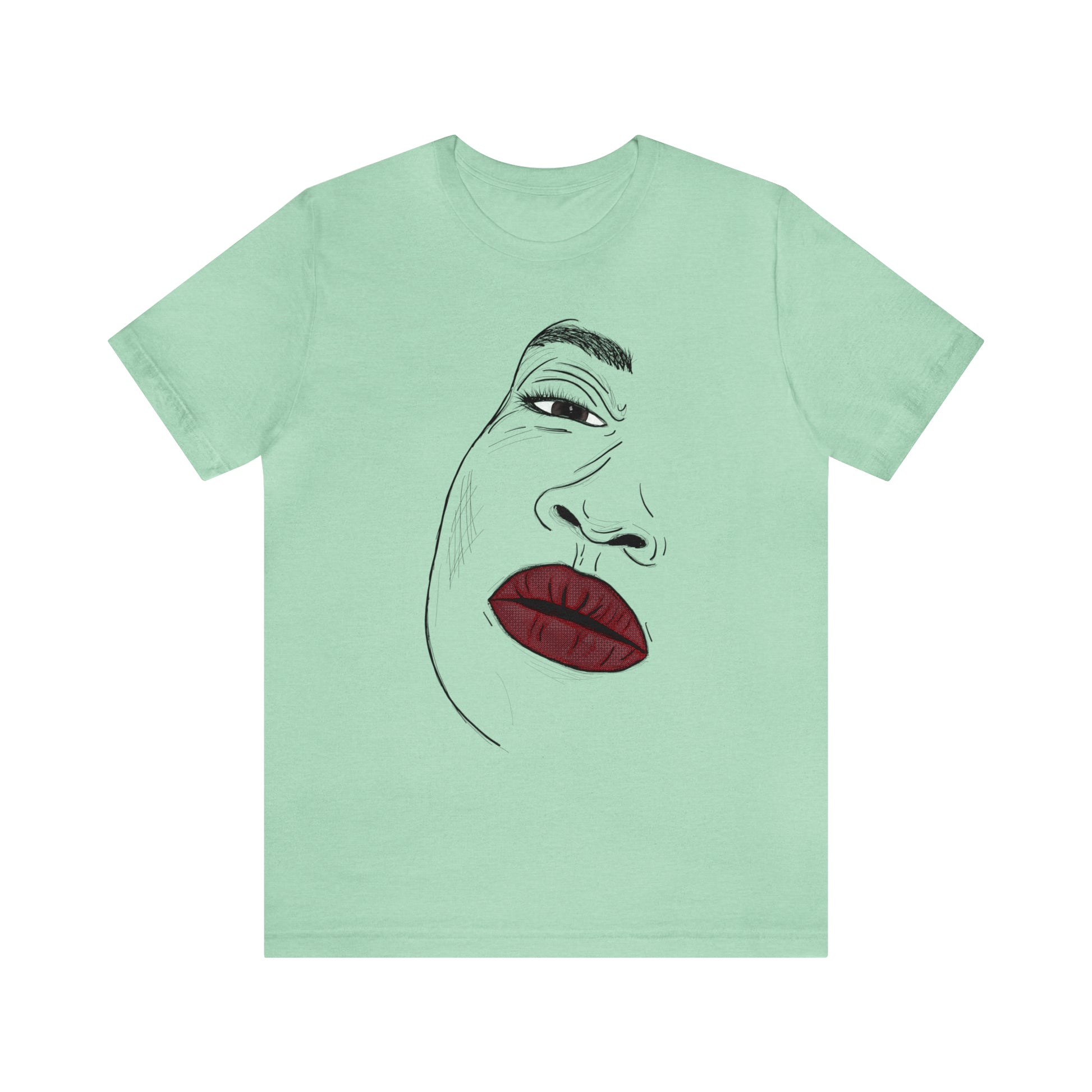 A t-shirt featuring an illustration of a compassionate and nurturing woman. The design showcases a caring woman, symbolizing empathy and kindness. This t-shirt serves as a visual representation of the importance of compassion and caring for others.