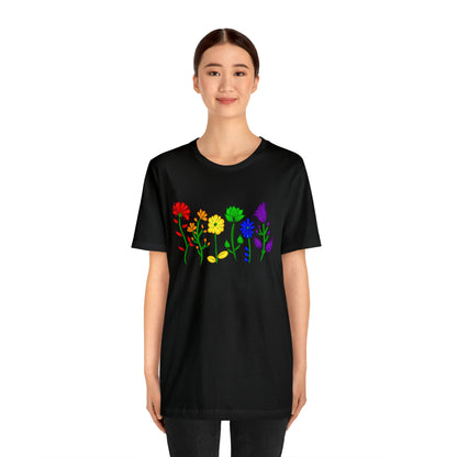 Rainbow Flowers Unisex Tshirt