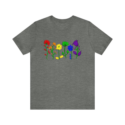 Rainbow Flowers Unisex Tshirt