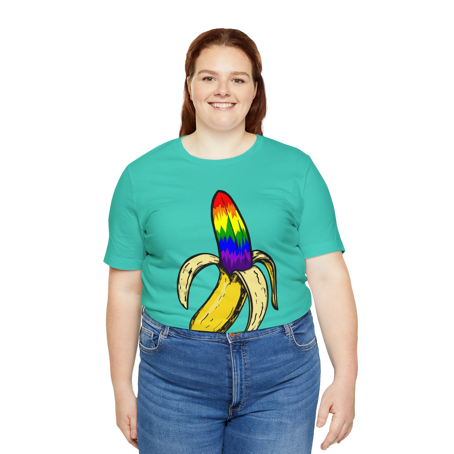 Rainbow Banana Unisex Jersey Short Sleeve Tee